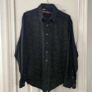 Robert Graham jet black quilted dress shirt